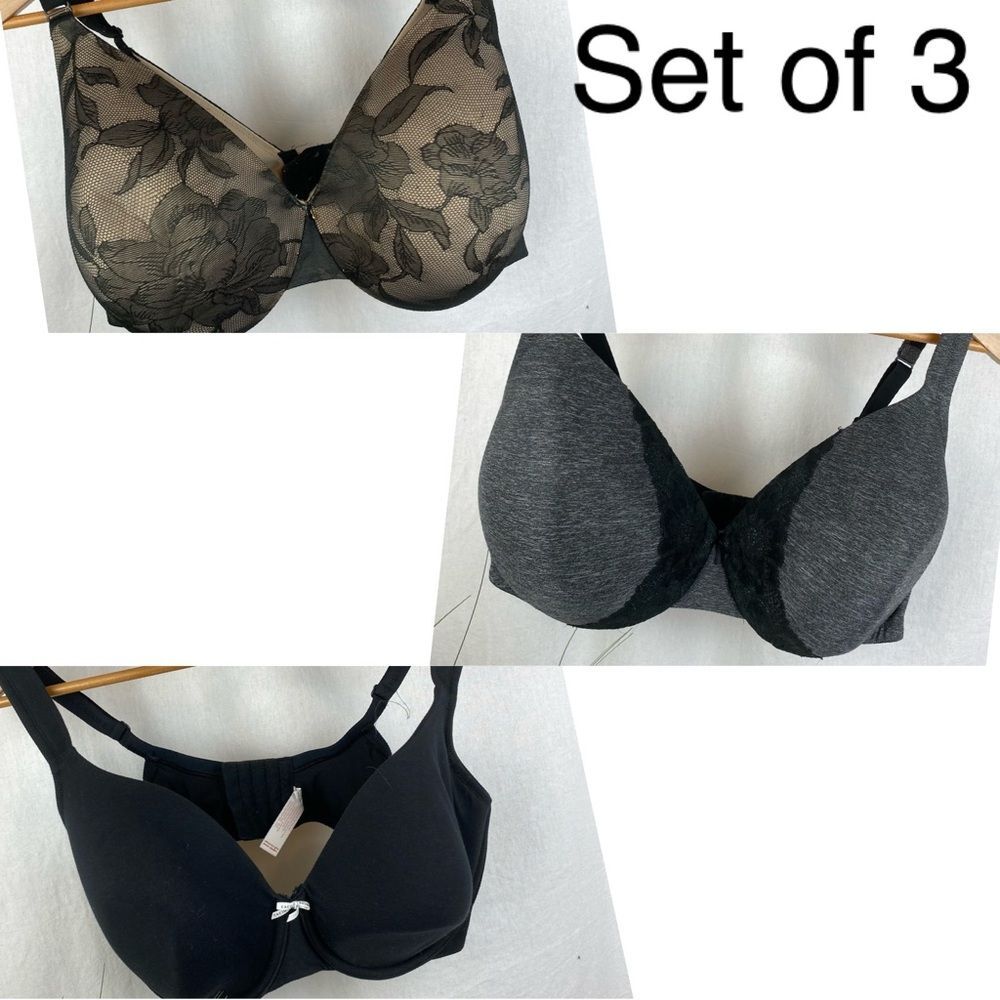 Cacique SET of 3 Underwire Contour Bras 42DDD 42F